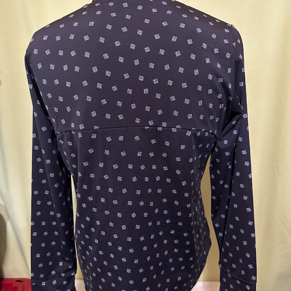 Ralph Lauren RLX Women's Black Geometric Design Long Sleeve Pull Over Large Poly - Picture 3 of 6
